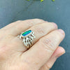 Bright green fire Opal Cedar Ring