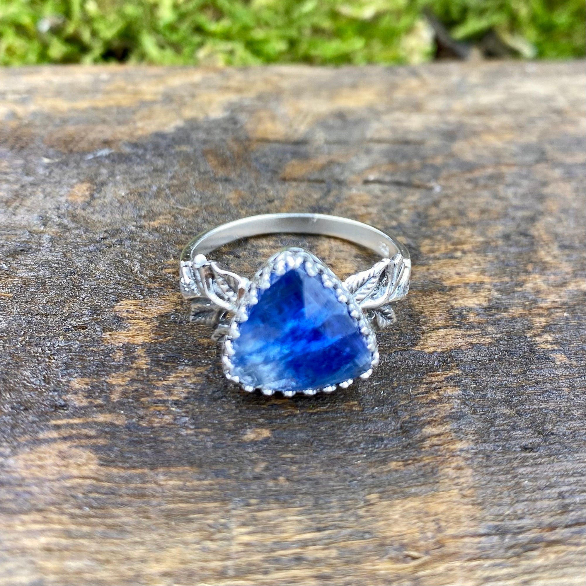 Blue Kyanite trinity Goddess Ring