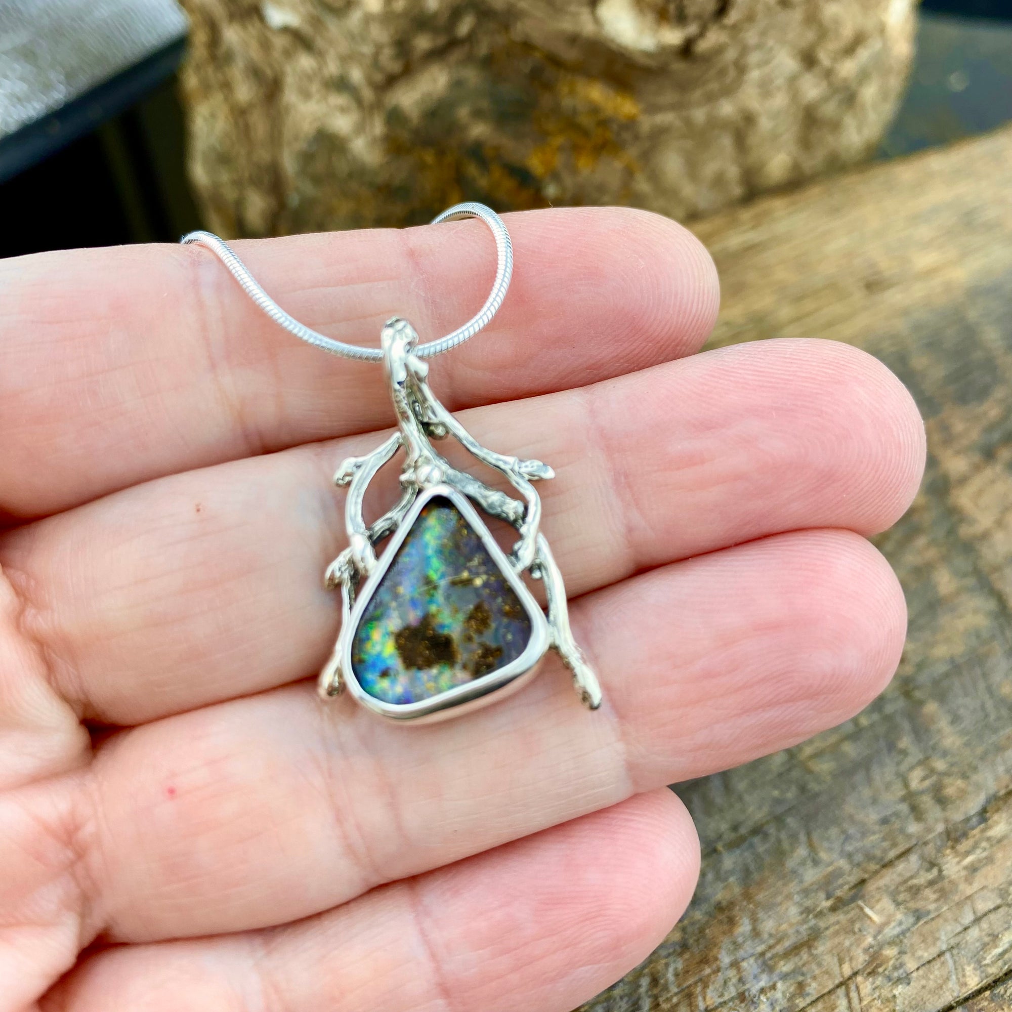 Woodland Boulder Opal Pendant