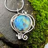 Labradorite Moon floral flow pendant