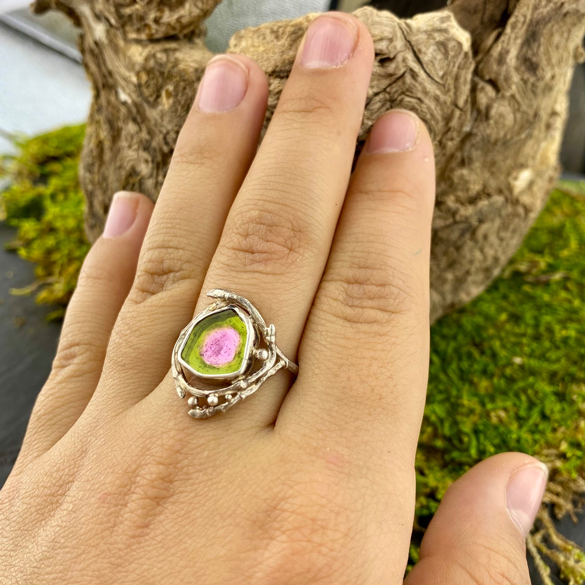 Natural watermelon sale tourmaline ring