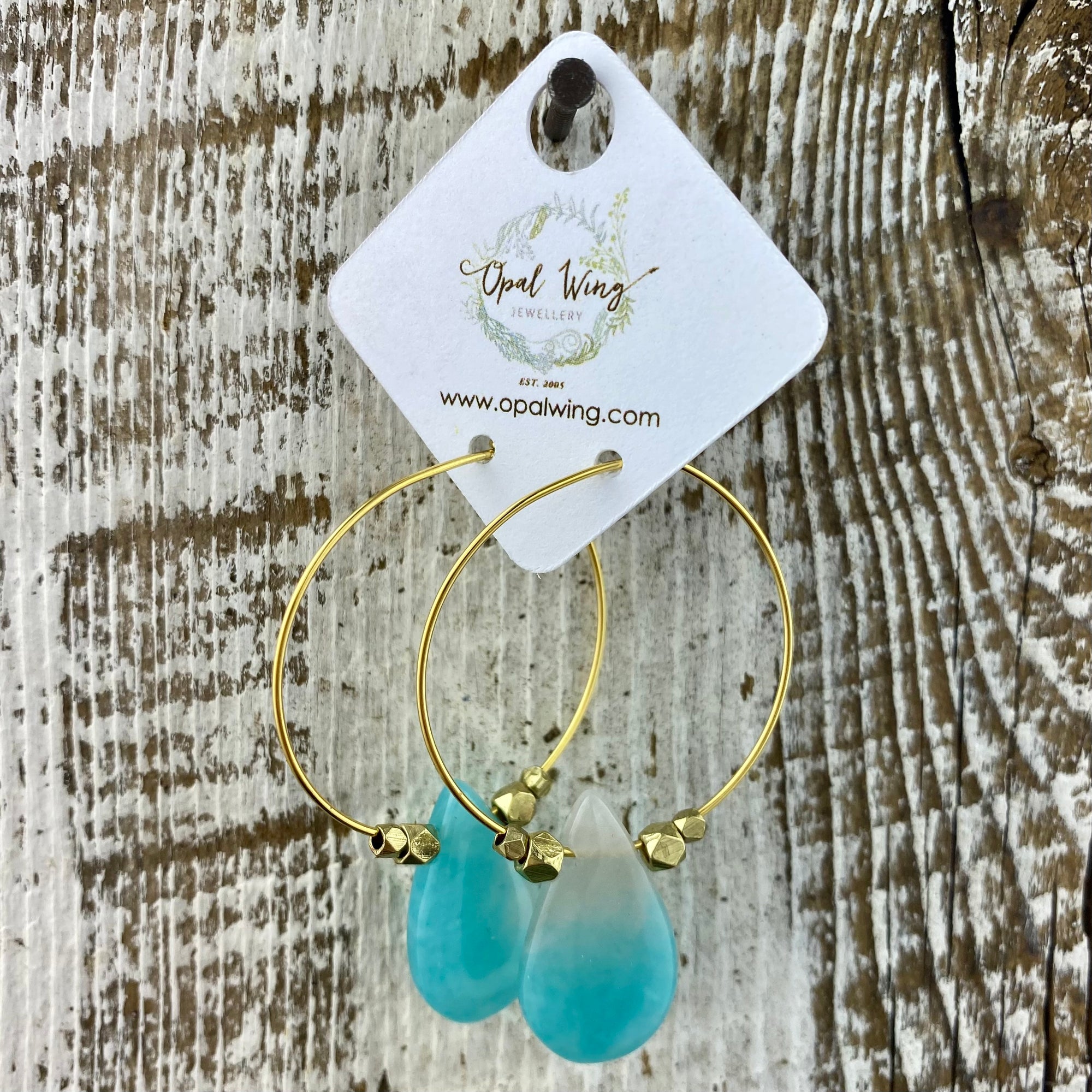Gold Filled *Selene* earrings with Amazonite