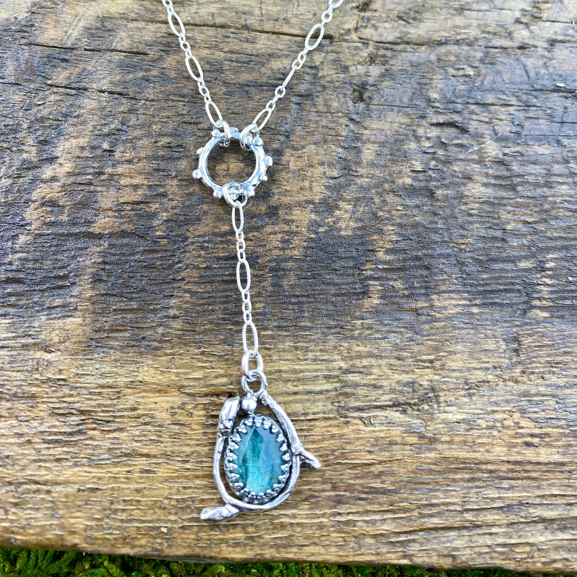 stunning Teal Kyanite Priestess pendant