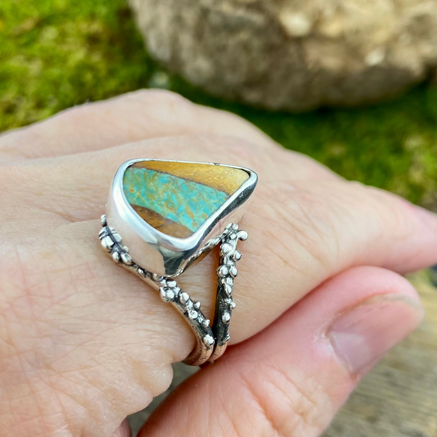 White buffalo Royston Turquoise ring