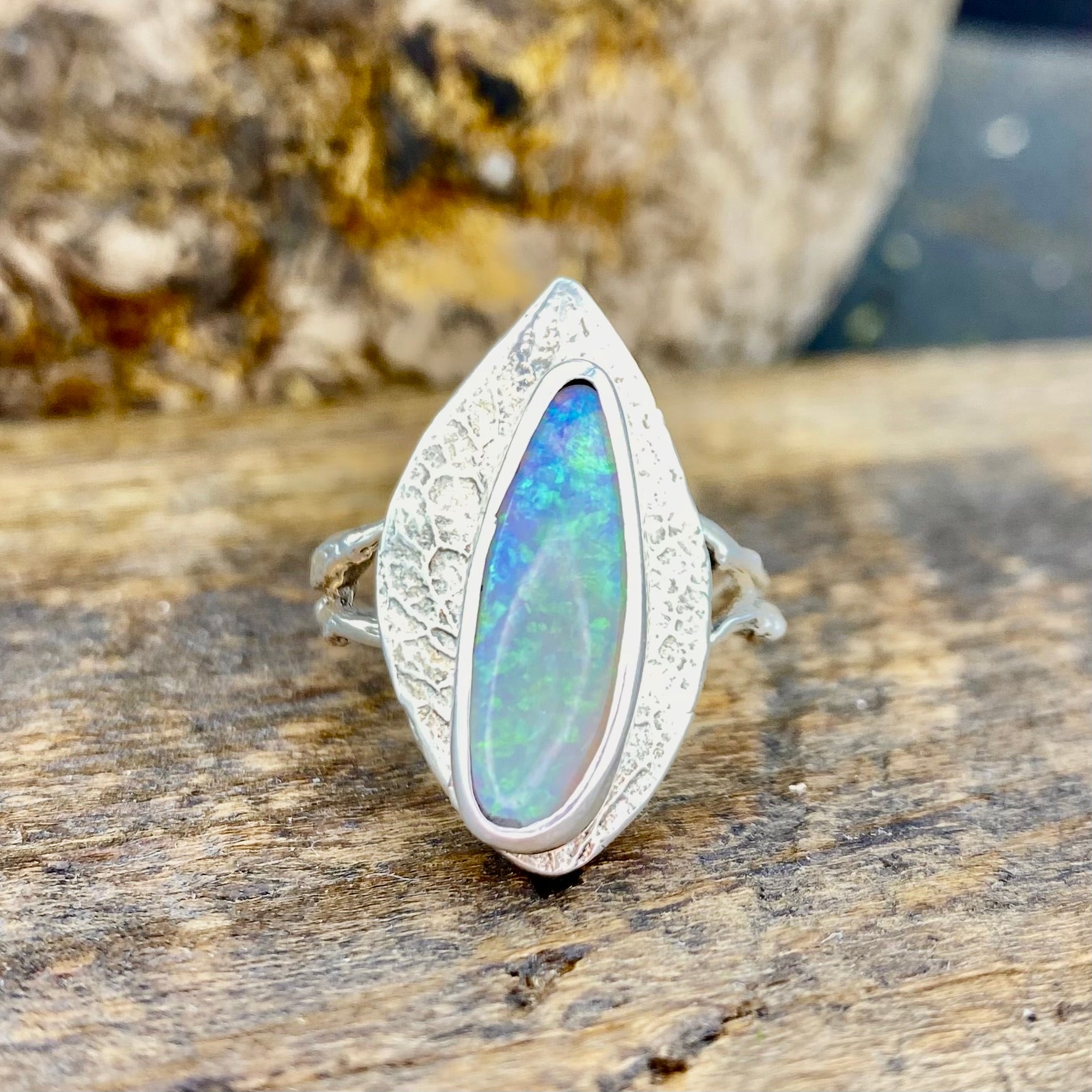 Deep Crystal Fire Opal Alder Ring