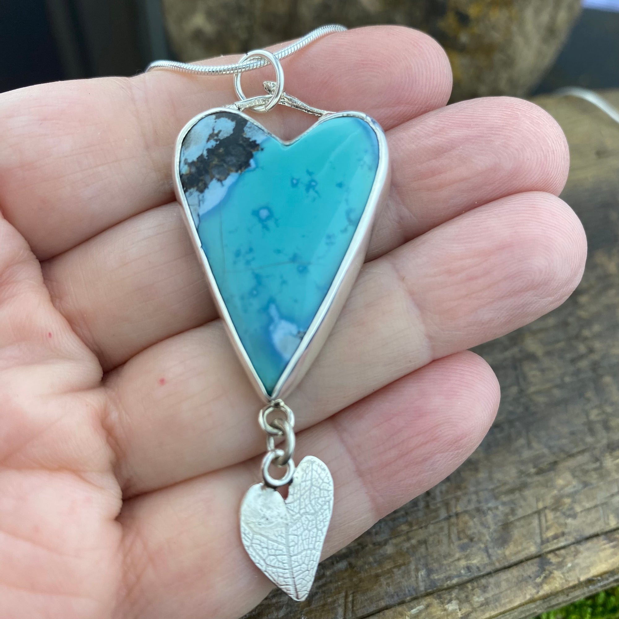 Speak from the Heart long Turquoise Pendant