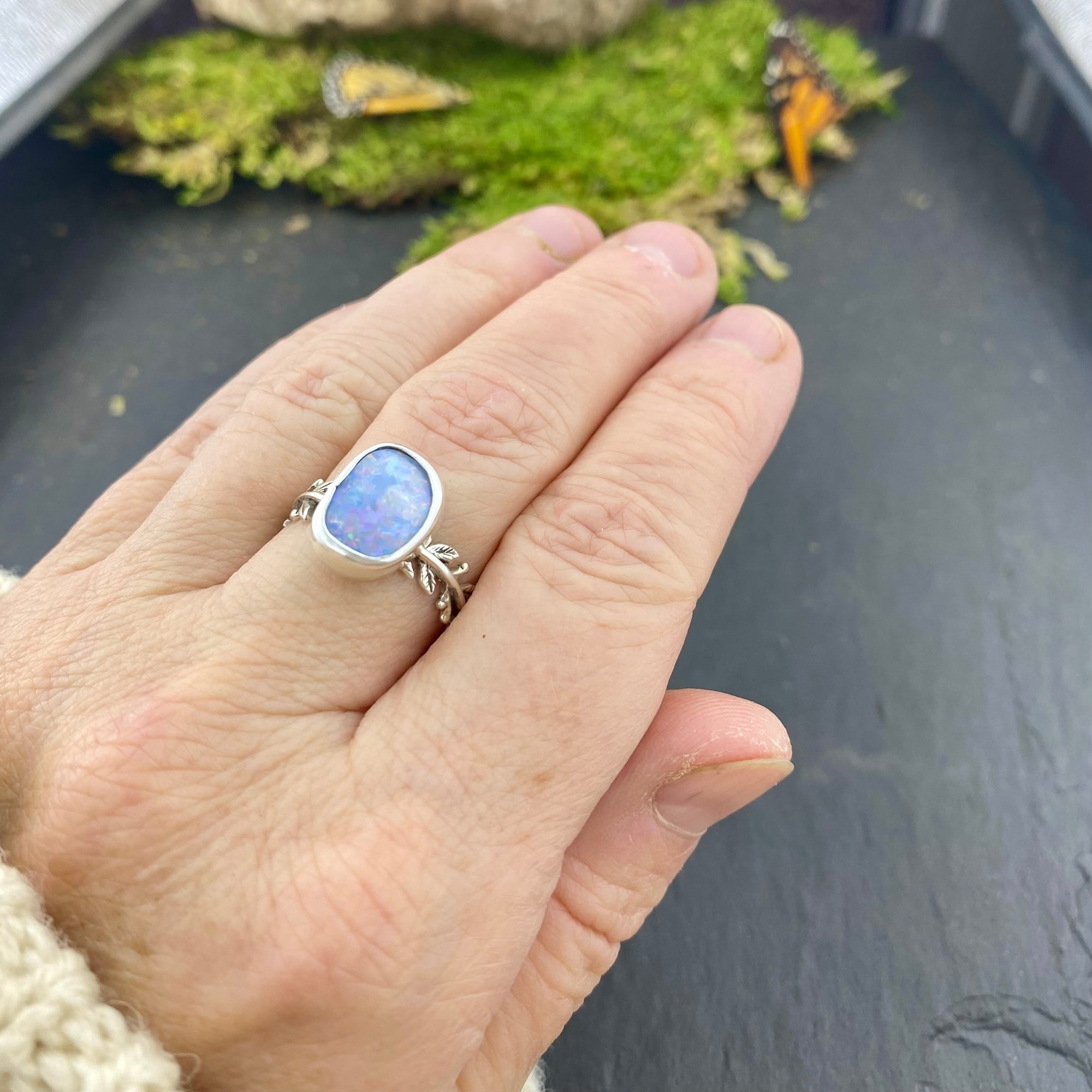 Crystal Opal Goddess Ring
