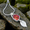 Pink Tourmaline Slice Wild rose pendant