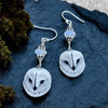 Owl Porcelain earrings with moonstone