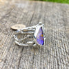 Beautiful iridescent purple Pipe Boulder Opal Ring