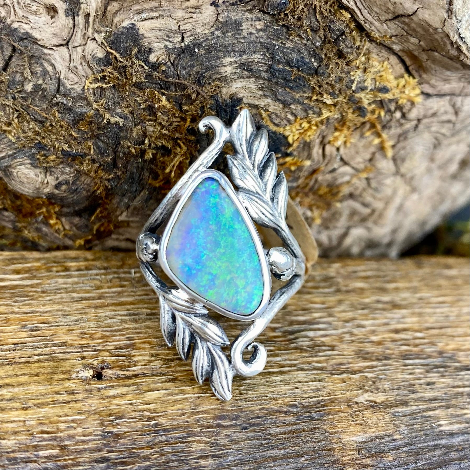 Deep Crystal Fire Opal abundance Ring