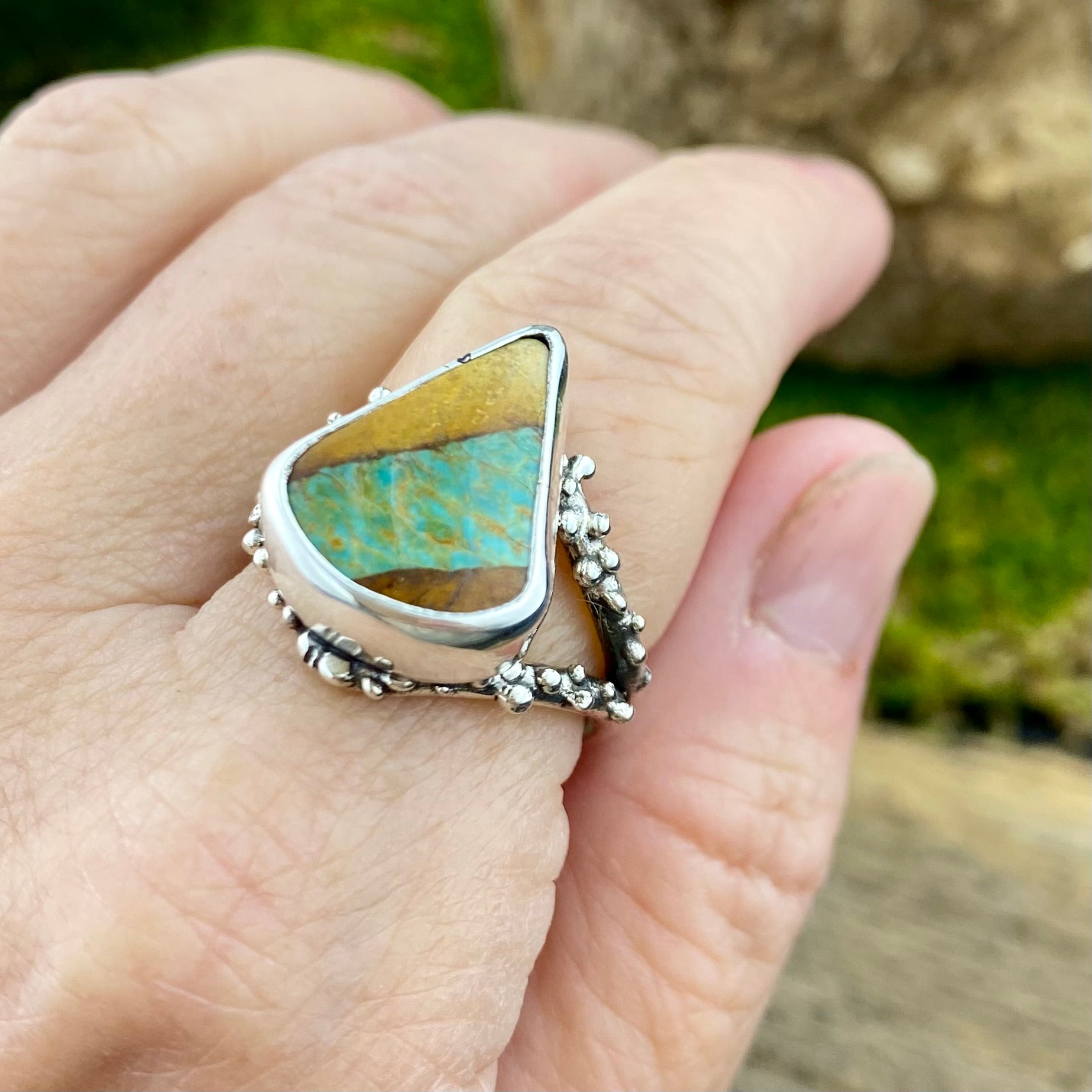 White buffalo Royston Turquoise ring