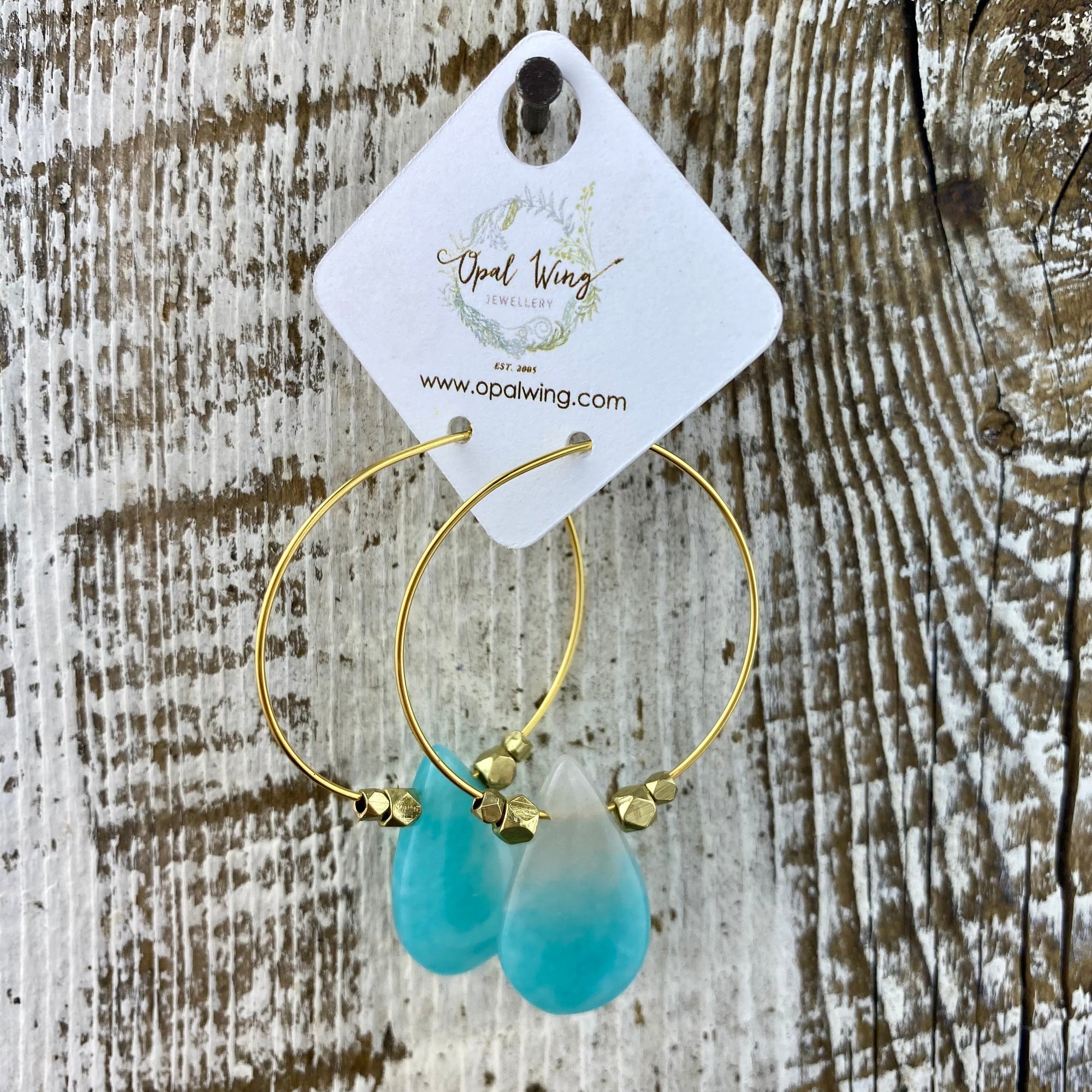 Gold Filled *Selene* earrings with Amazonite