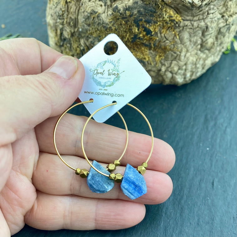 Gold Filled *Selene* earrings with Blue Kyanite