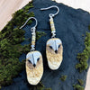 Owl Porcelain earrings with Opal