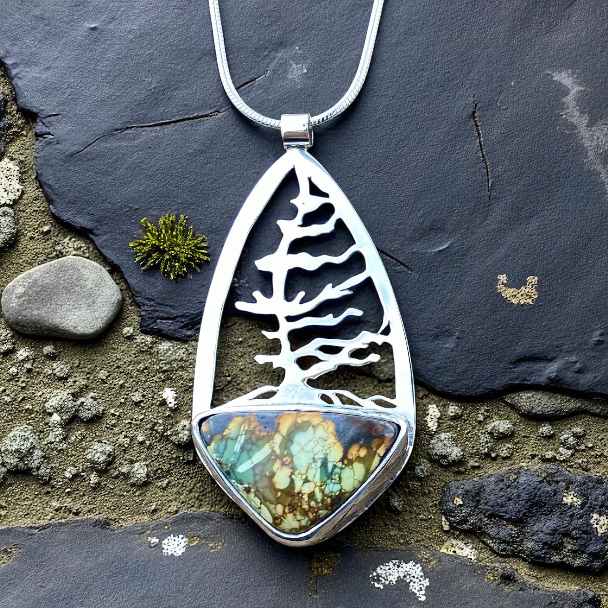 Windswept Georgian Pine with TurquoisePendant