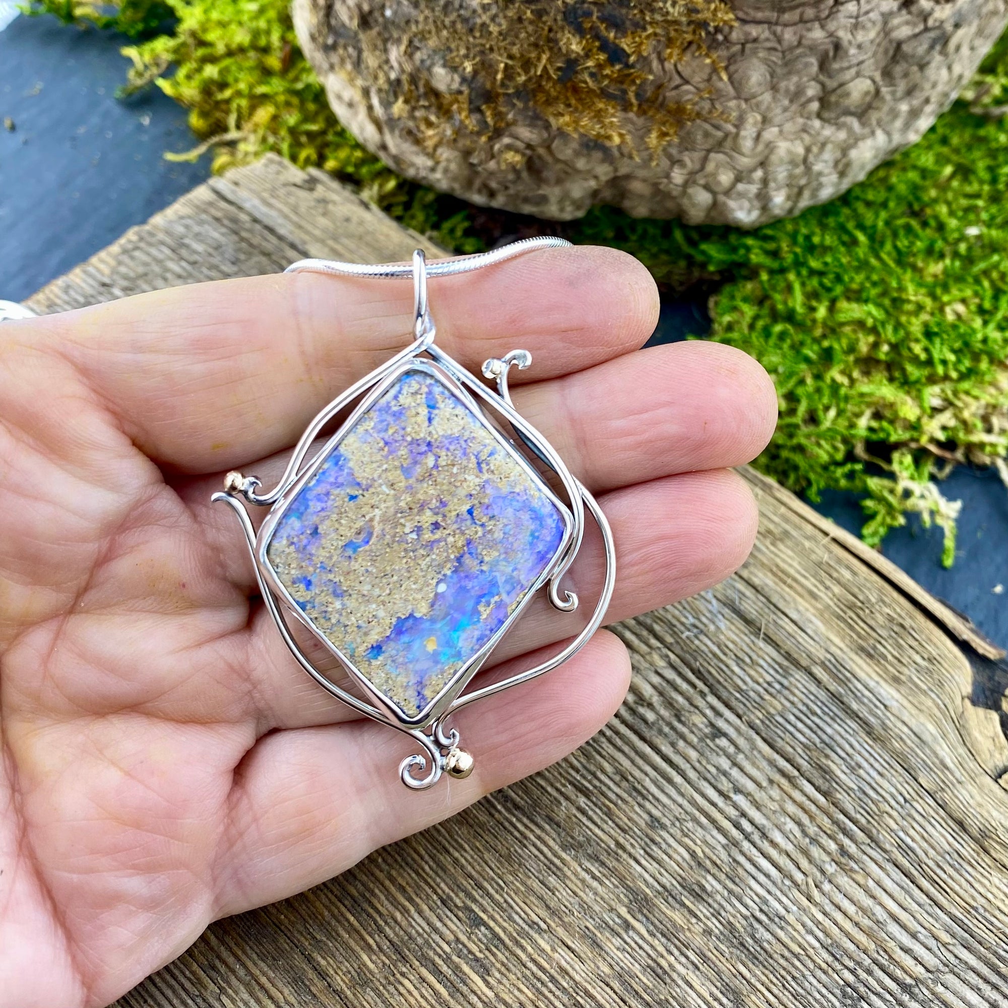 Purple Pipe Opal Flow Pendant
