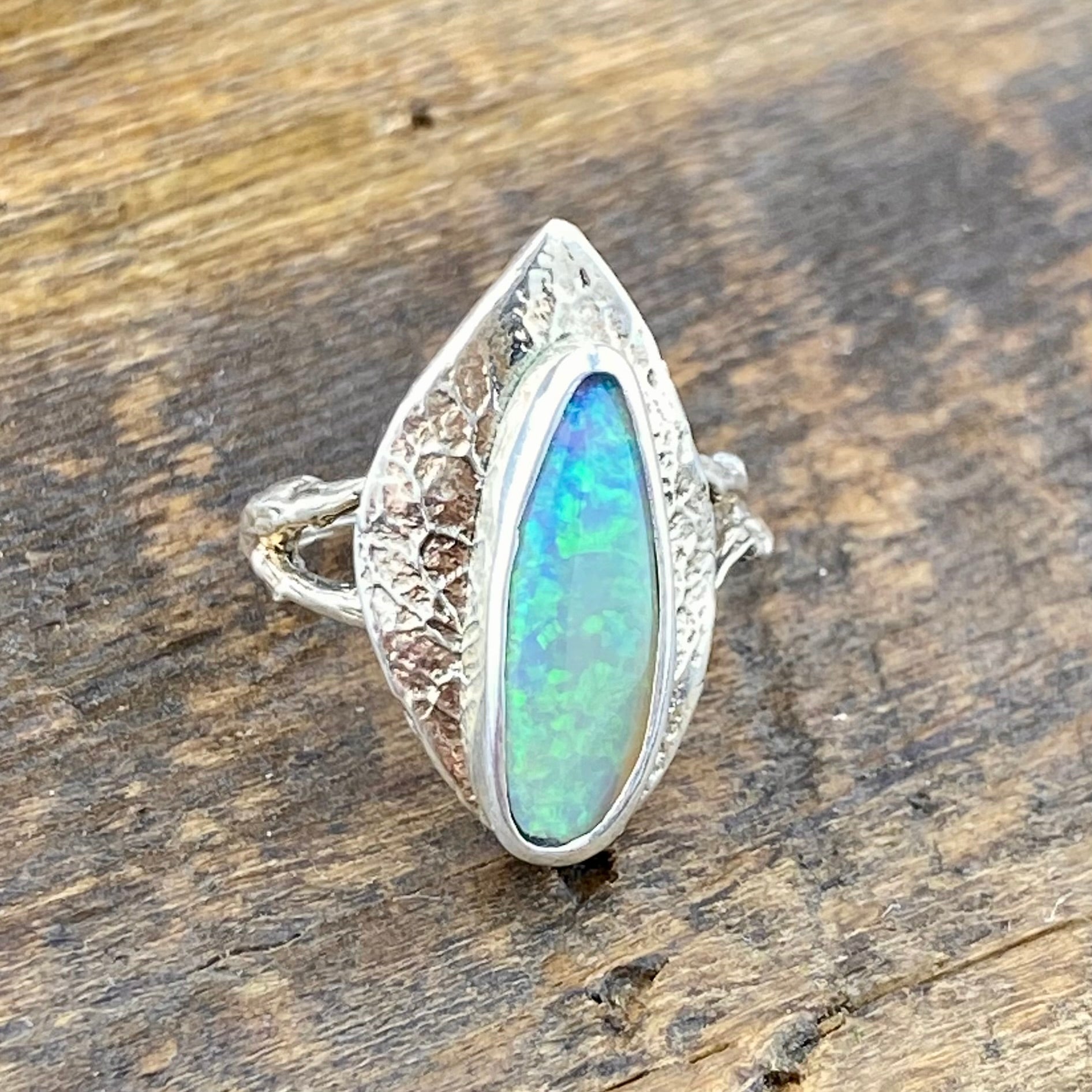 Deep Crystal Fire Opal Alder Ring
