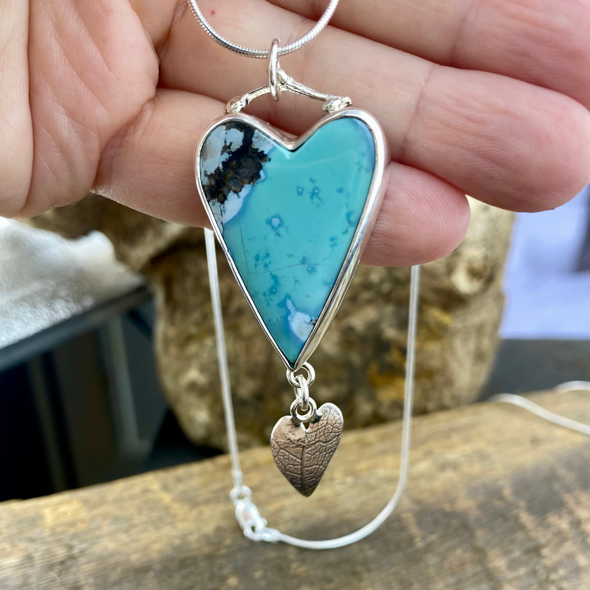 Speak from the Heart long Turquoise Pendant