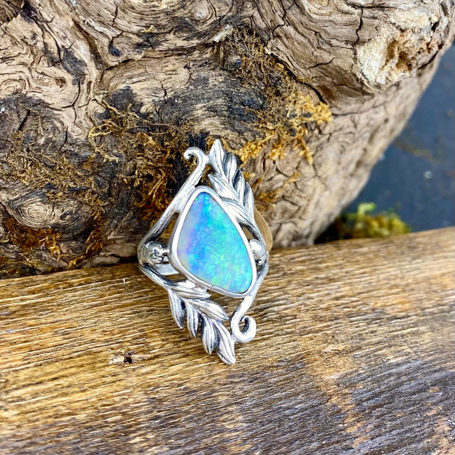 Deep Crystal Fire Opal abundance Ring
