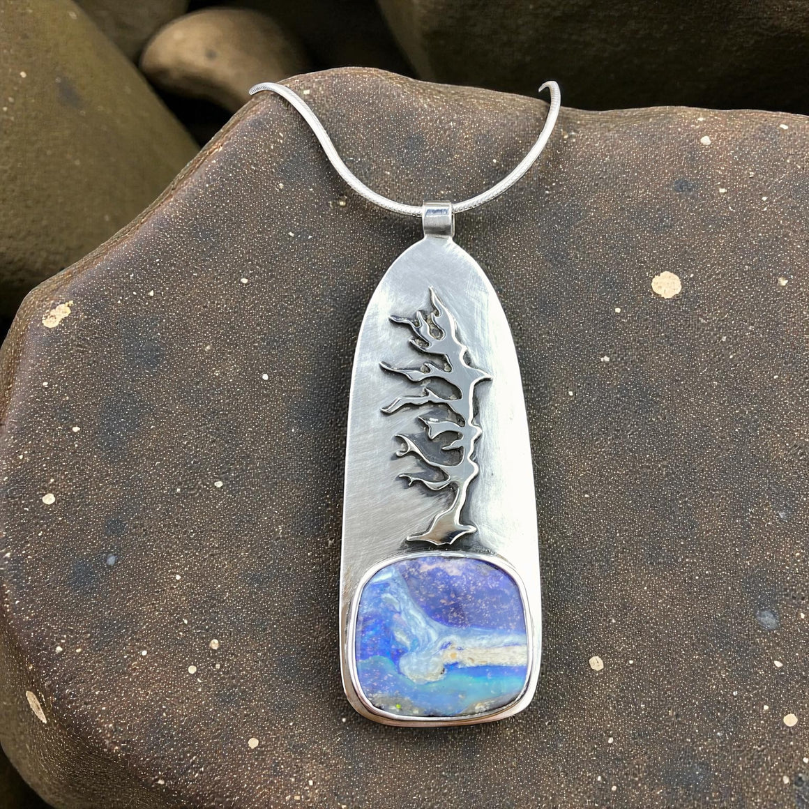 Windswept Georgian Bay with Boulder Opal Pendant