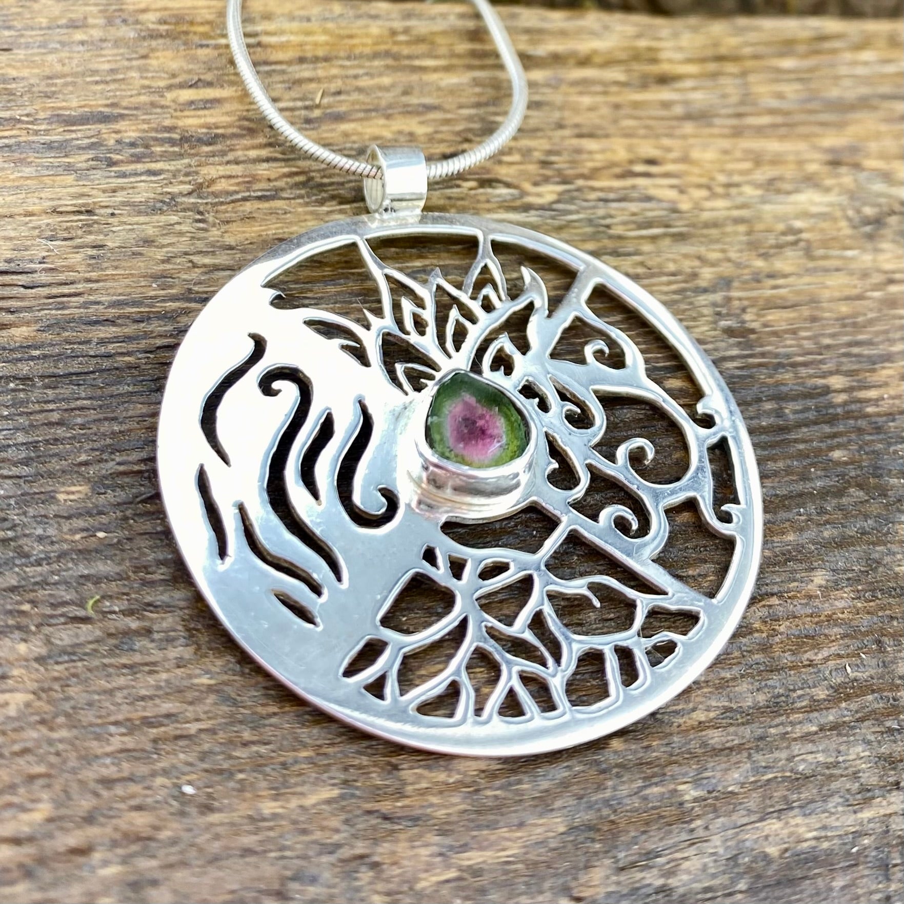 Elemental with Watermelon Tourmaline Pendant