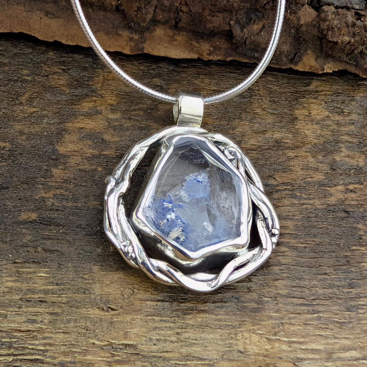 Reserved for Diane Blue dumortierite pendant