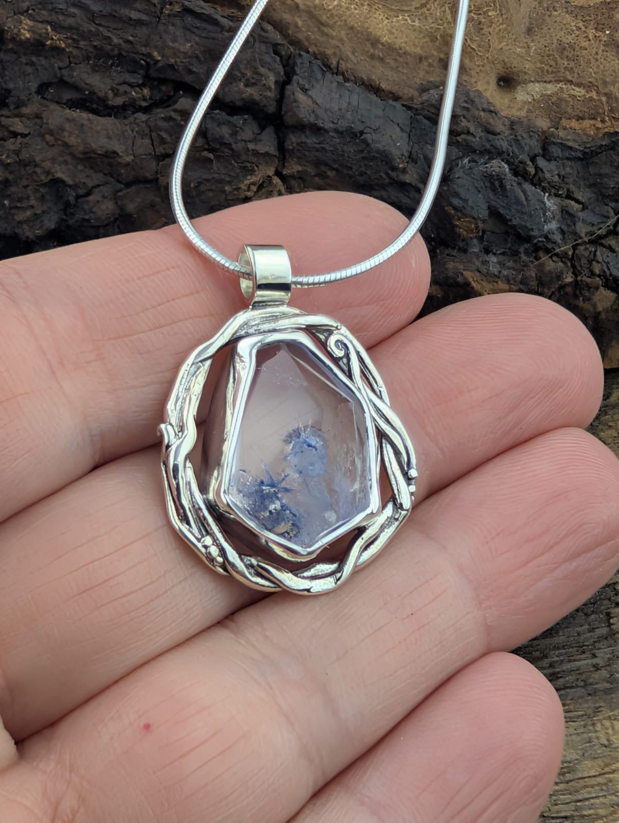 Reserved for Diane Blue dumortierite pendant