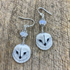 Owl Porcelain earrings with moonstone