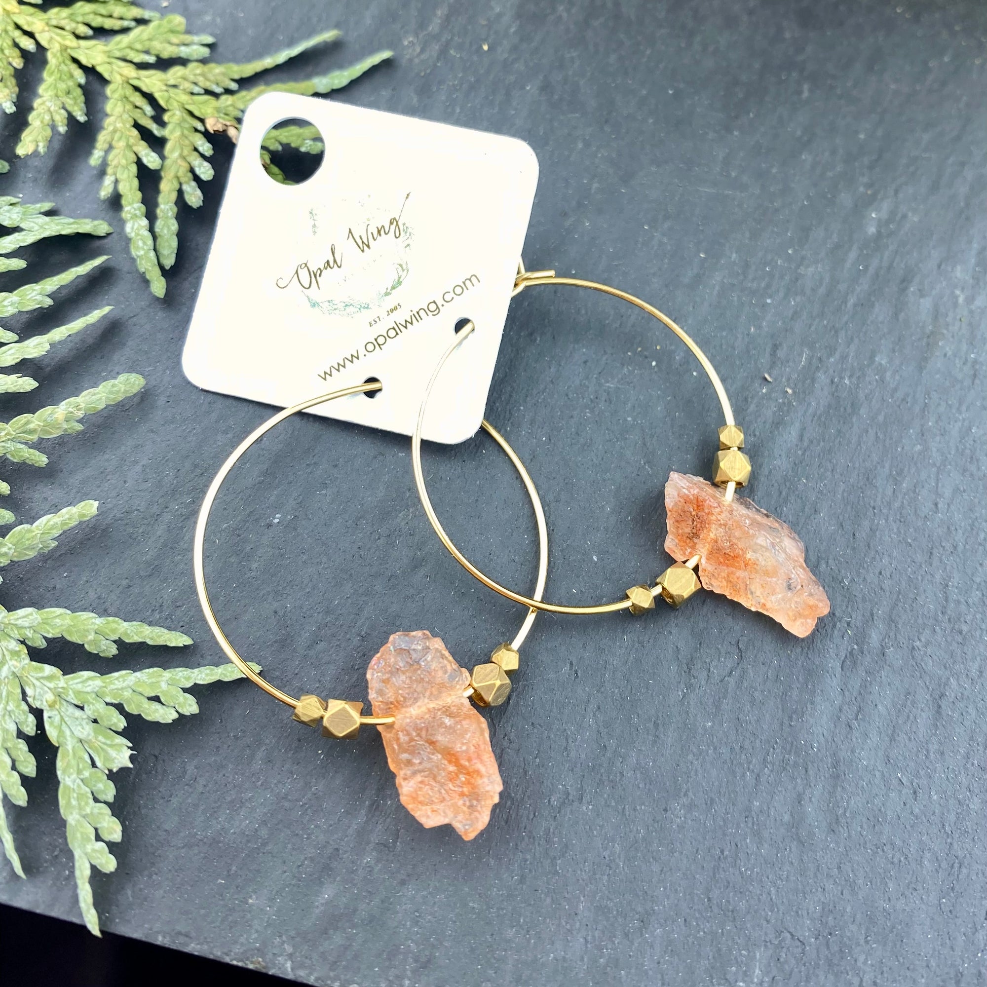 Gold Filled *Selene* earrings with Sunstone