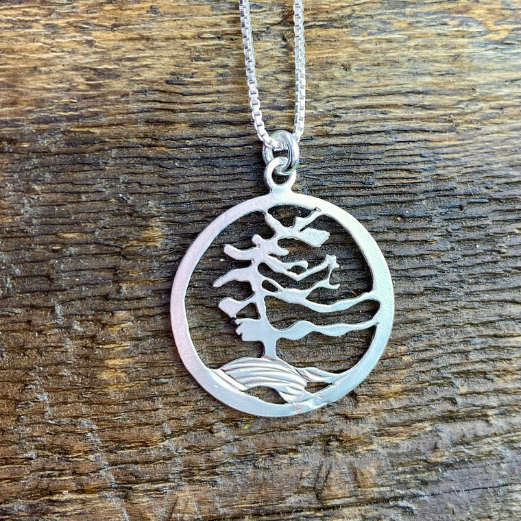 Round Windswept Georgian Bay Pine Pendant