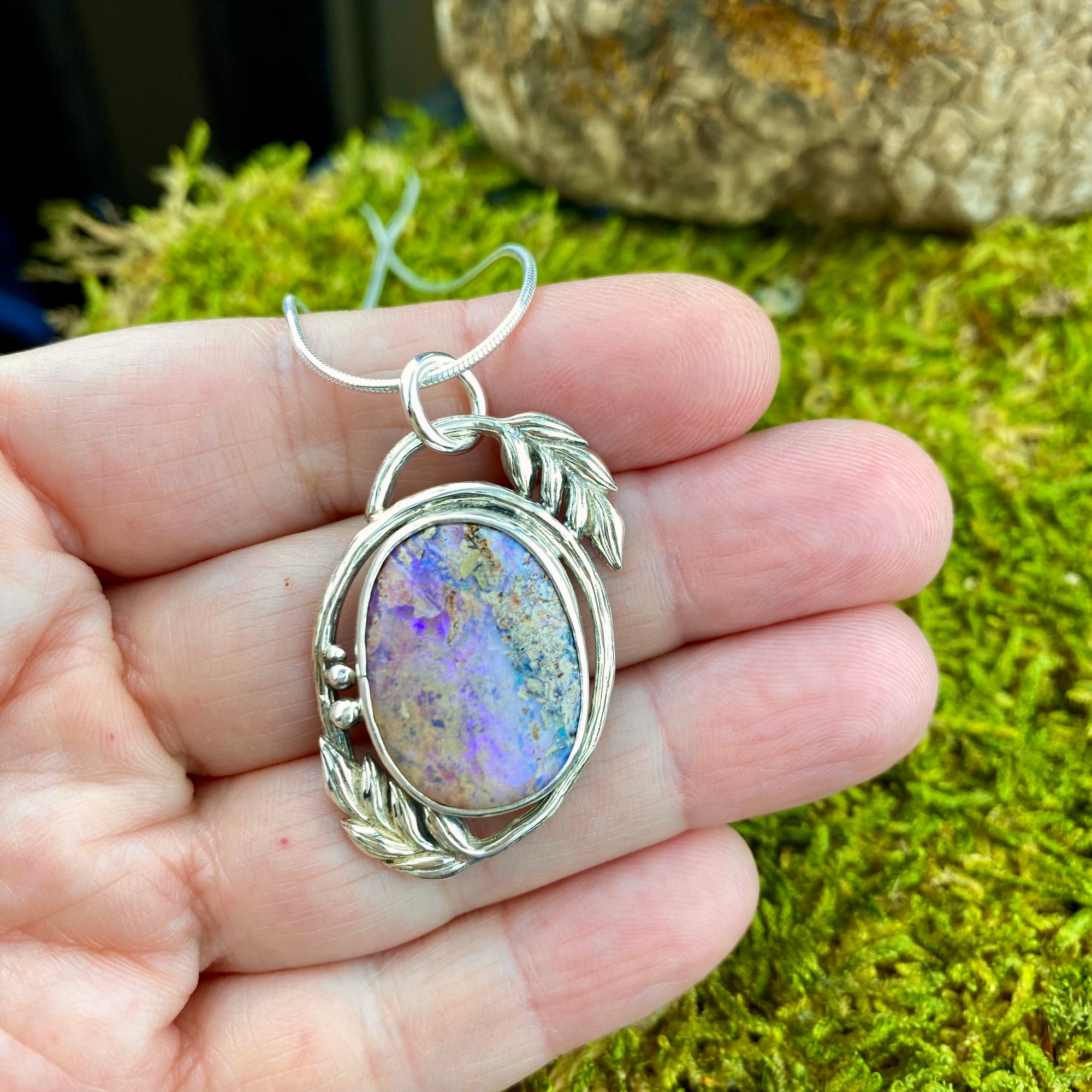 Purple Pipe Opal Flow Pendant