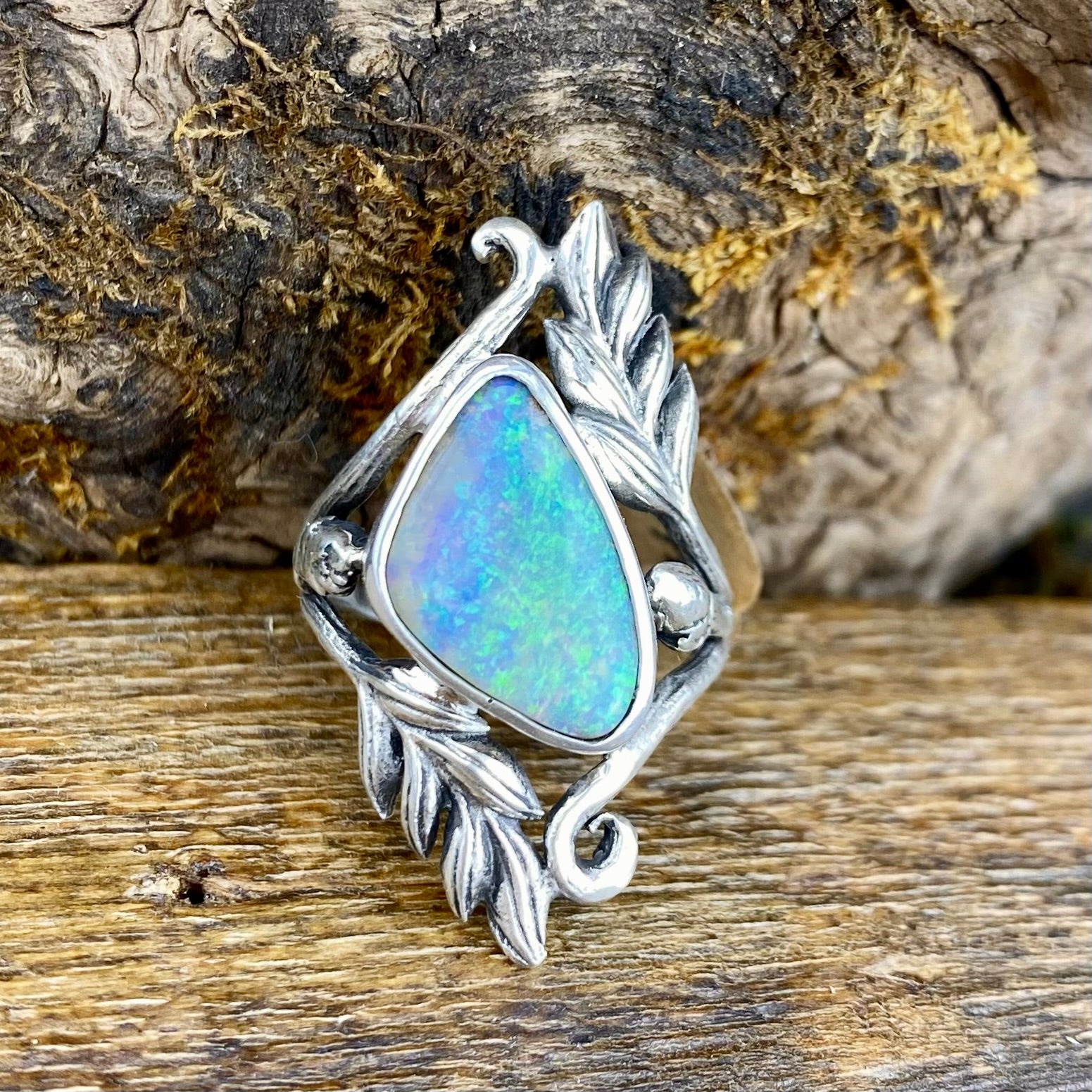 Deep Crystal Fire Opal abundance Ring