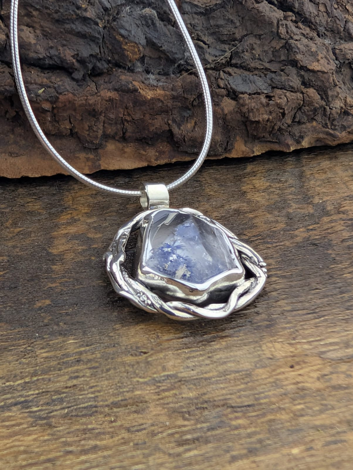 Reserved for Diane Blue dumortierite pendant