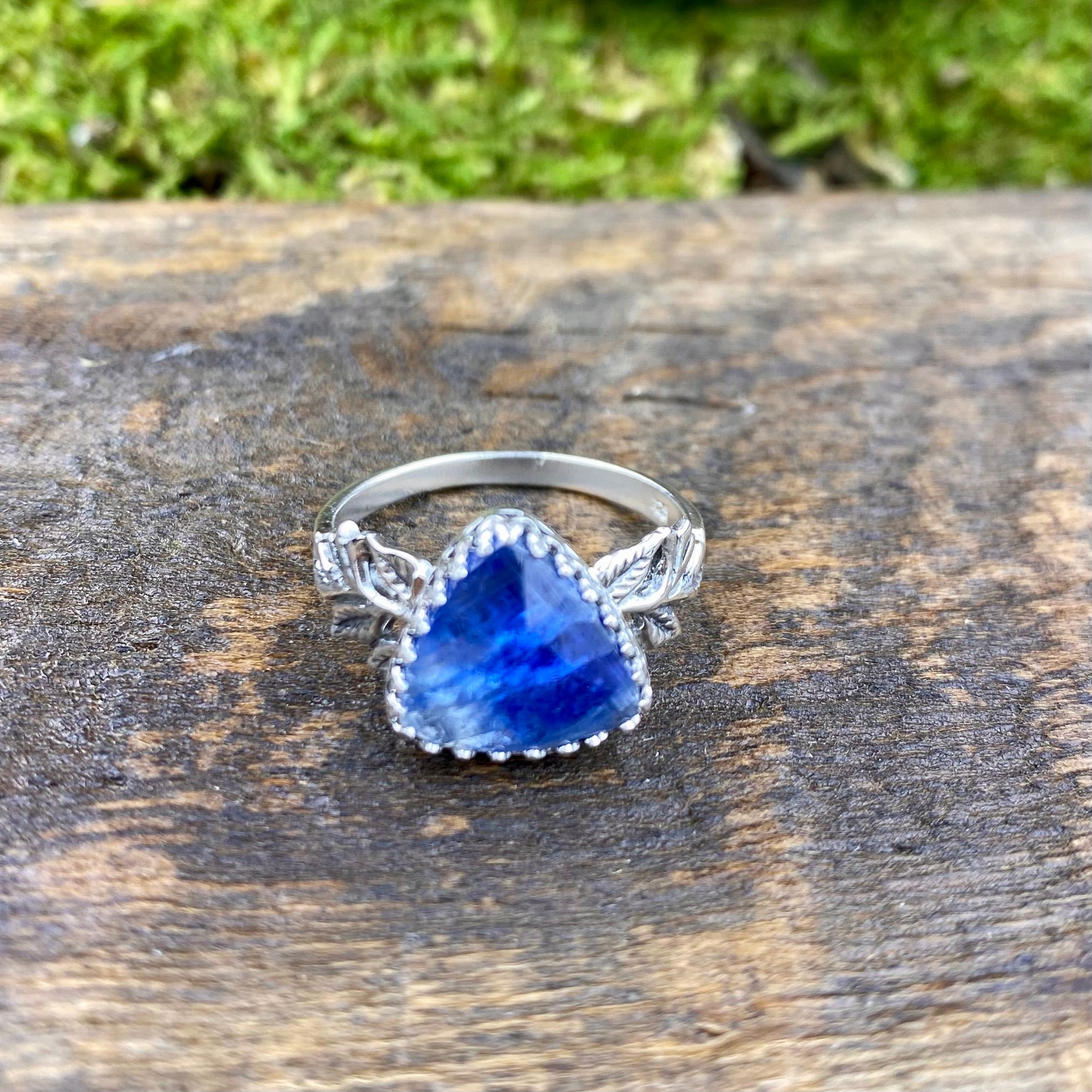 Blue Kyanite trinity Goddess Ring