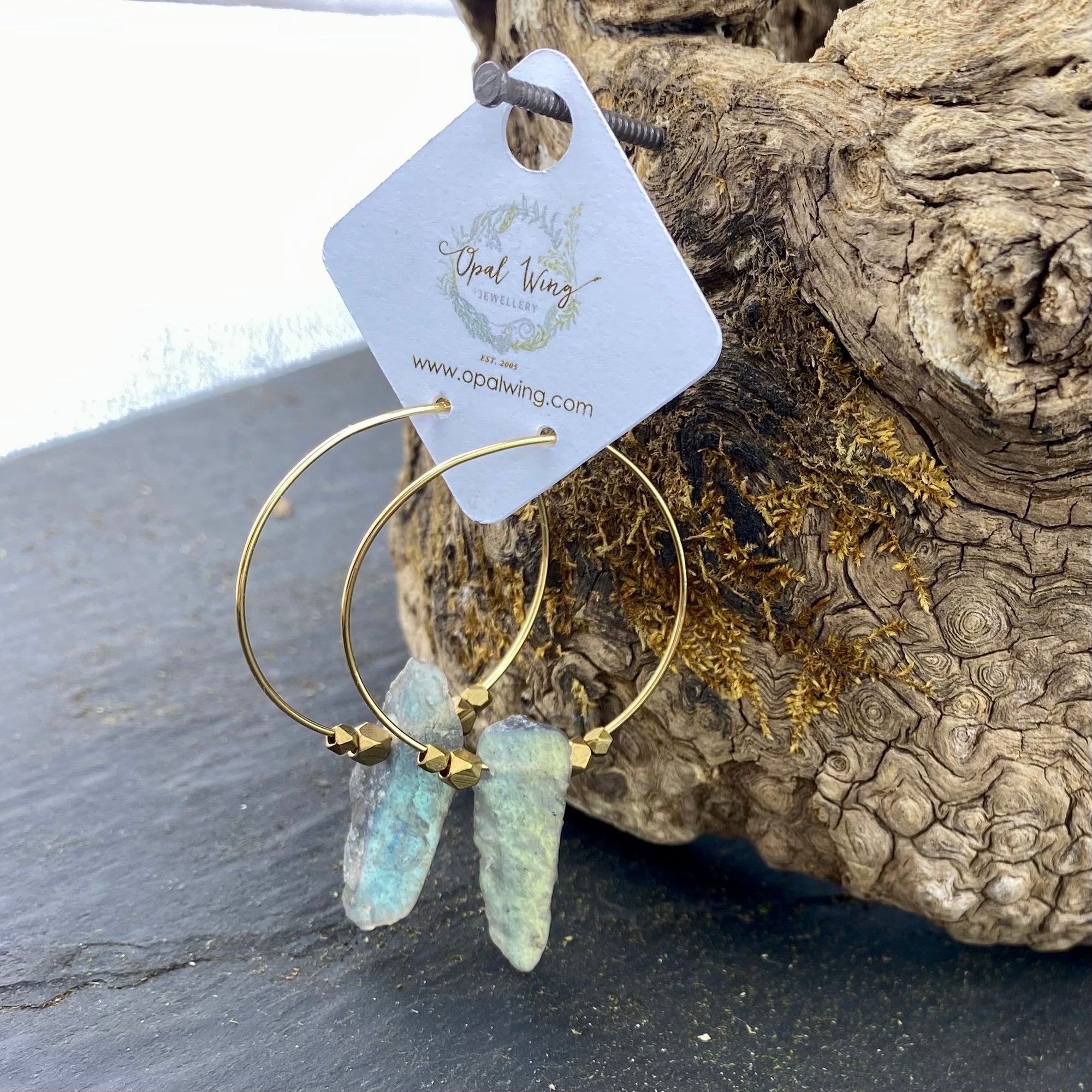 Gold Filled *Selene* earrings with Labradorite