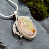 Cedar flow Pendant with Mexican Fire Opal