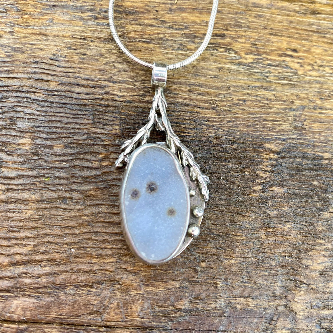 Festive agate drusy cedar medicine pendant