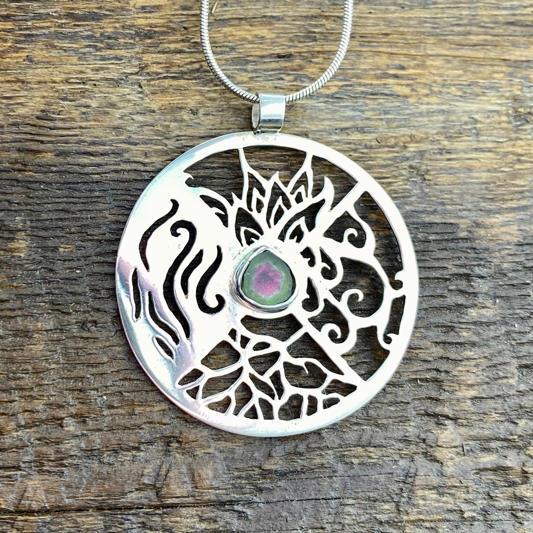 Elemental with Watermelon Tourmaline Pendant