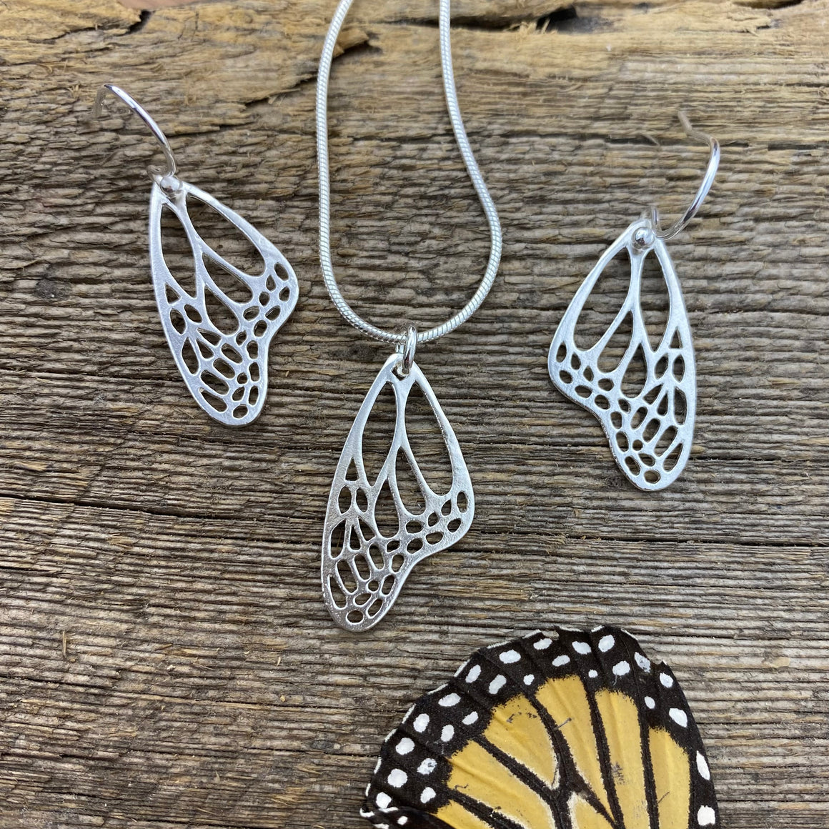 Metamorphosis butterfly earrings in Silver