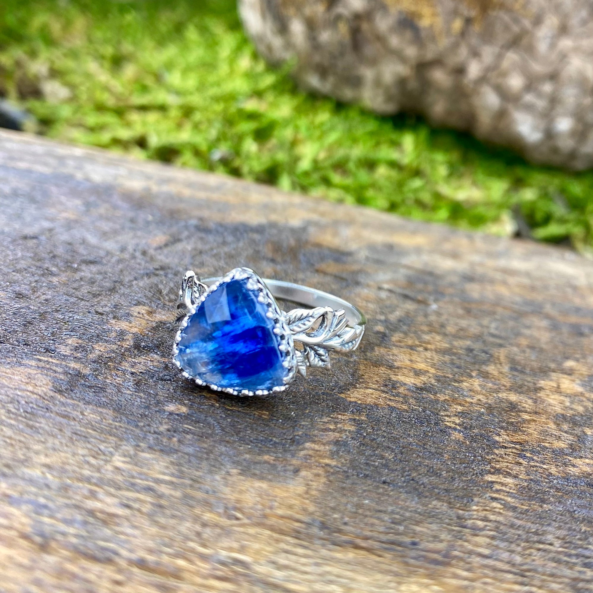 Blue Kyanite trinity Goddess Ring