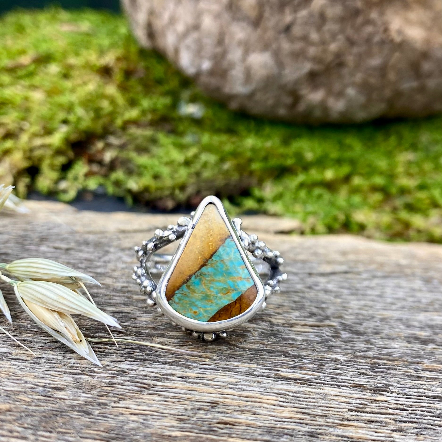 White buffalo Royston Turquoise ring