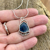 Blue Indicolite Tourmaline Cedar Pendant