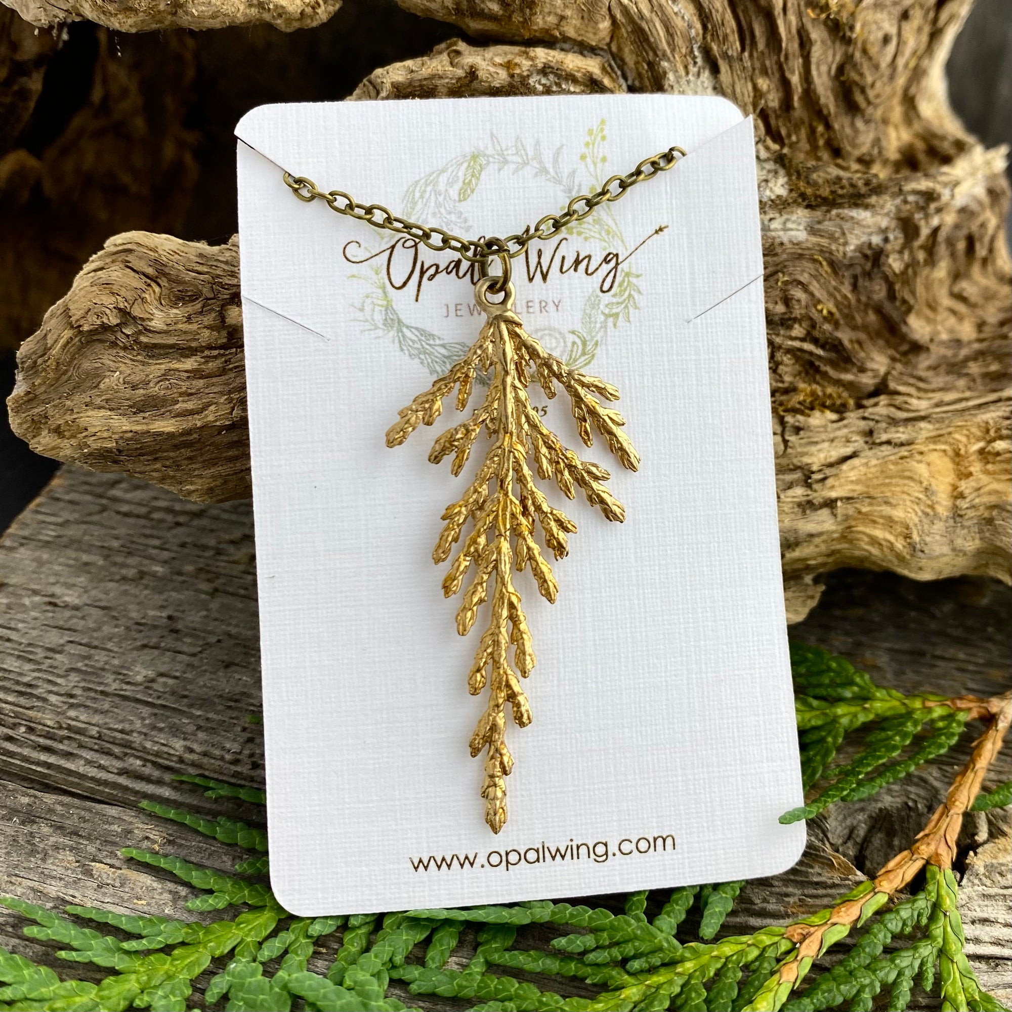 Large Eastern Cedar Pendant in Bronze