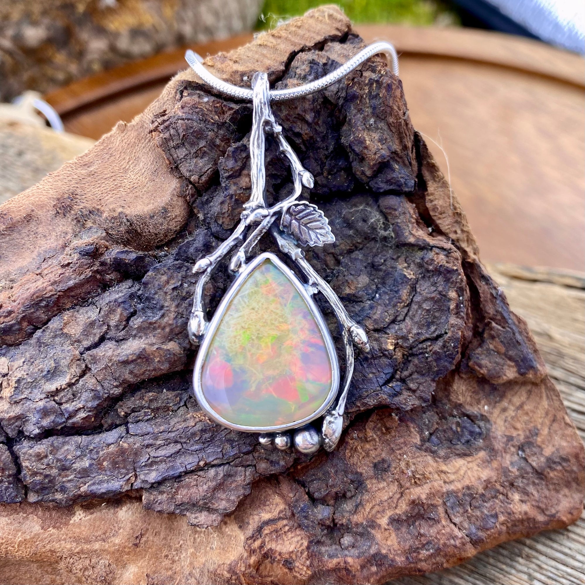 Deep Fire Welo Opal Emergence Pendant