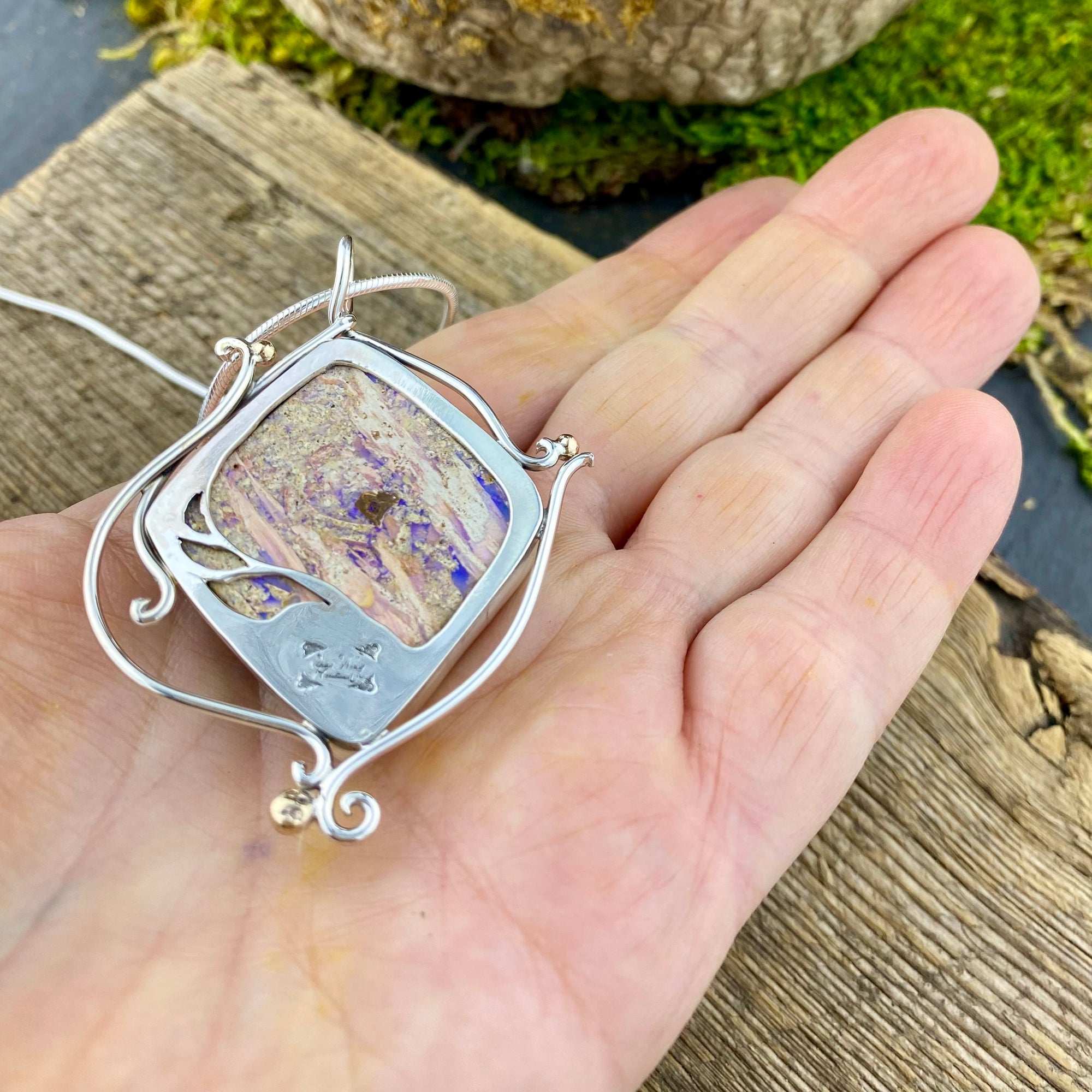 Purple Pipe Opal Flow Pendant