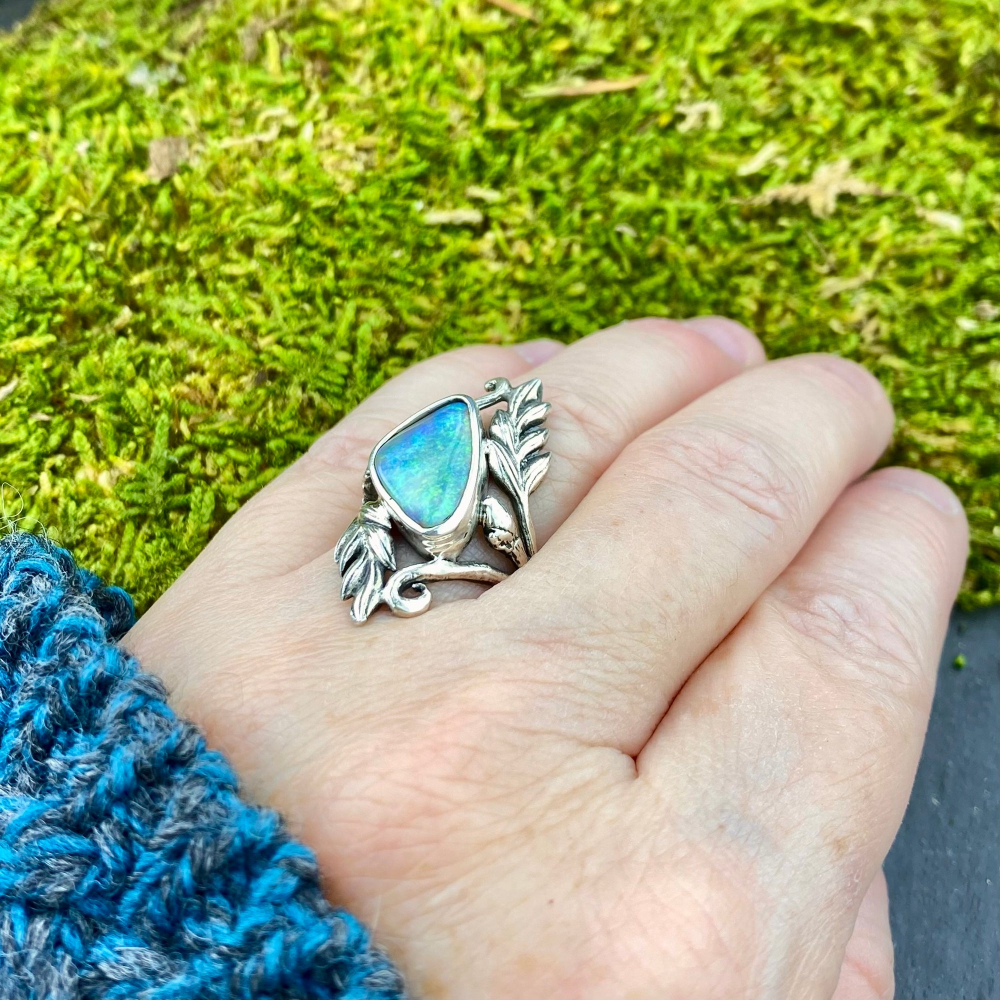 Deep Crystal Fire Opal abundance Ring