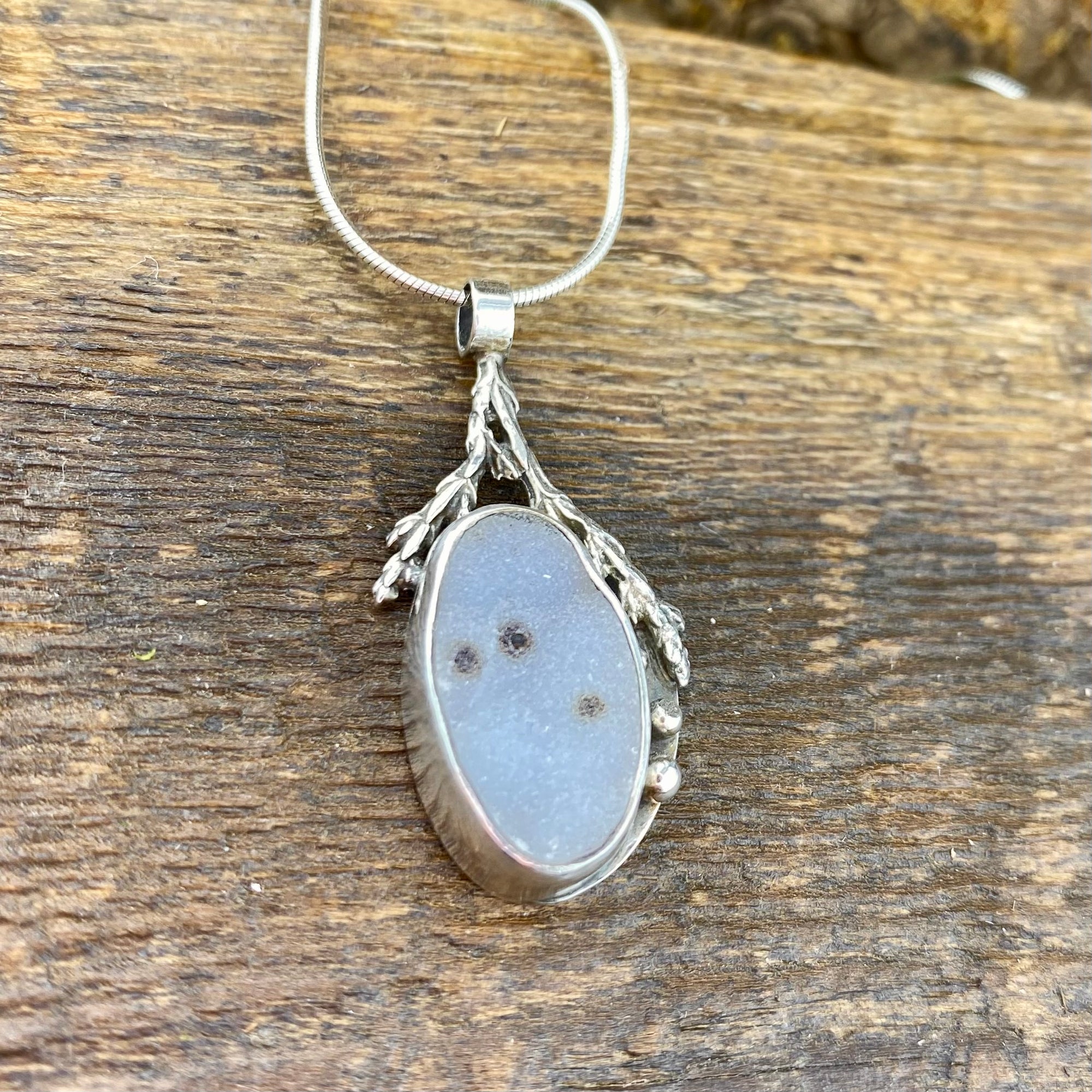 Festive agate drusy cedar medicine pendant