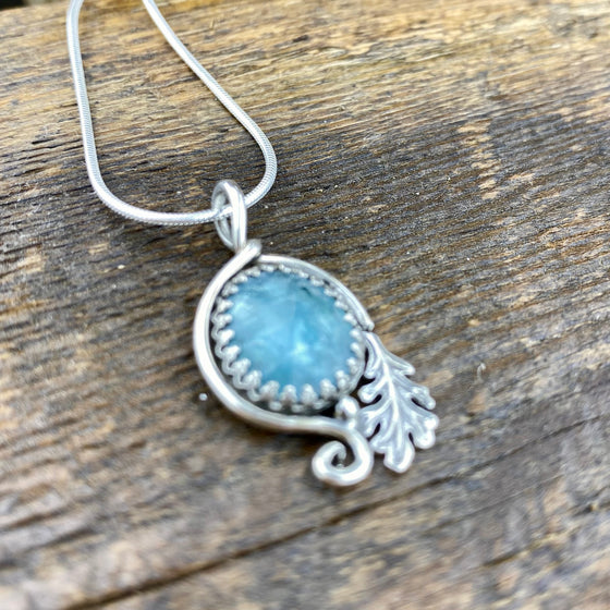 Teal Kyanite Oak pendant