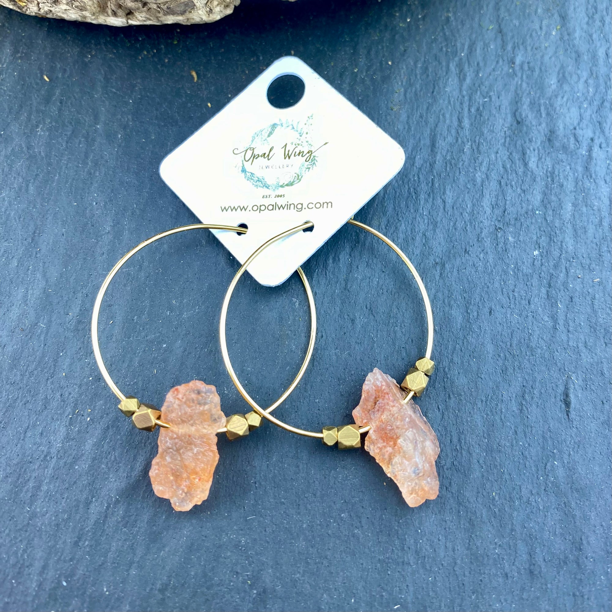 Gold Filled *Selene* earrings with Sunstone